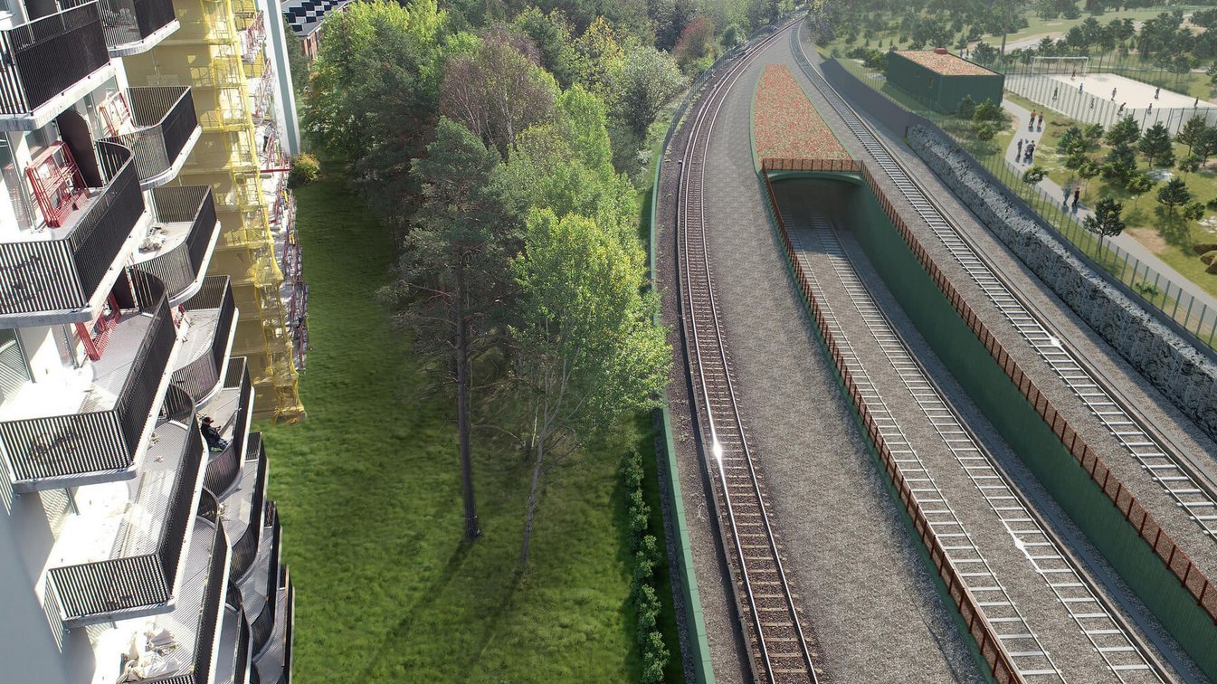 The project for the Farstagrenen connecting track is intended to link the Green Line south of Hökarängen station with the extended depot in Högdalen.