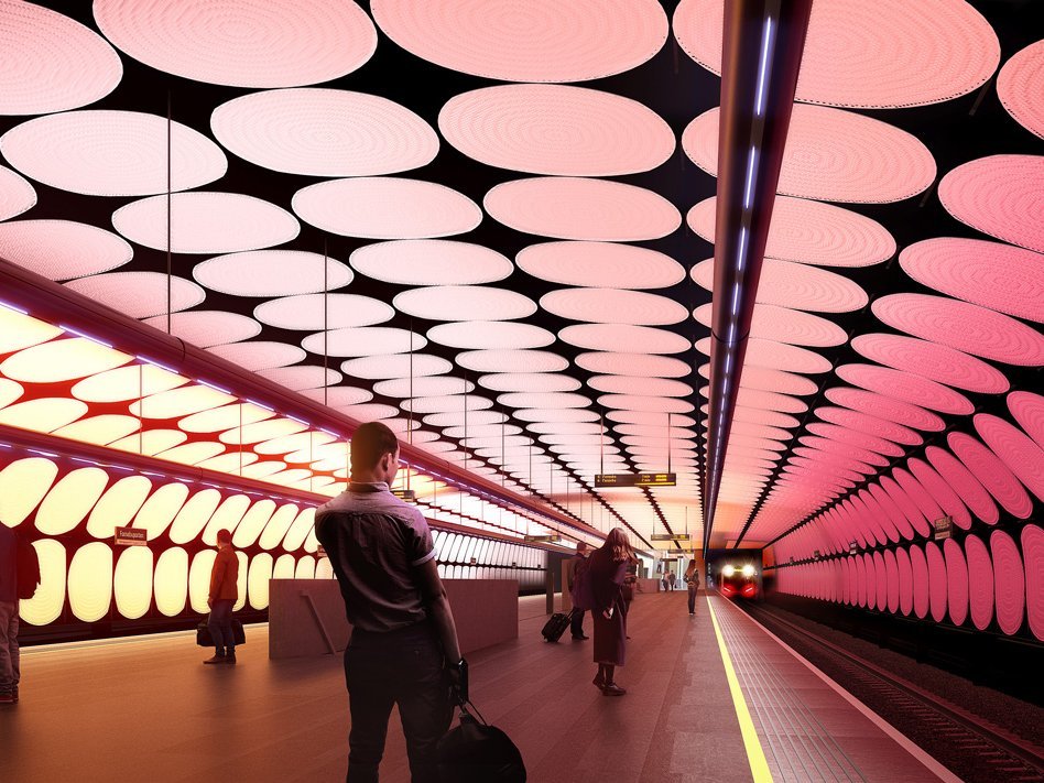 Visualisering av Lysaker-Fornebu-tunnelen i Norge