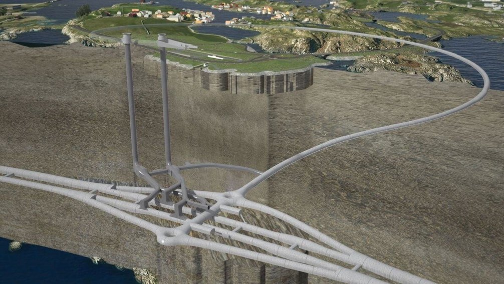 Projet E02 Kvitsøy, E39 Rogfast : un système de tunnel complexe et de grande ampleur, à environ 230 m sous le niveau de la mer (photo : © Norconsult/administration publique des routes de Norvège).