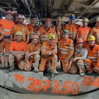 Second tube Gotthard Tunnel: first tunnel boring machine "Carla" at target