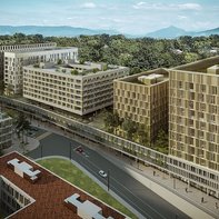 Implenia is building five commercial buildings in Vernier’s new “Quartier de l’Étang” neighbourhood