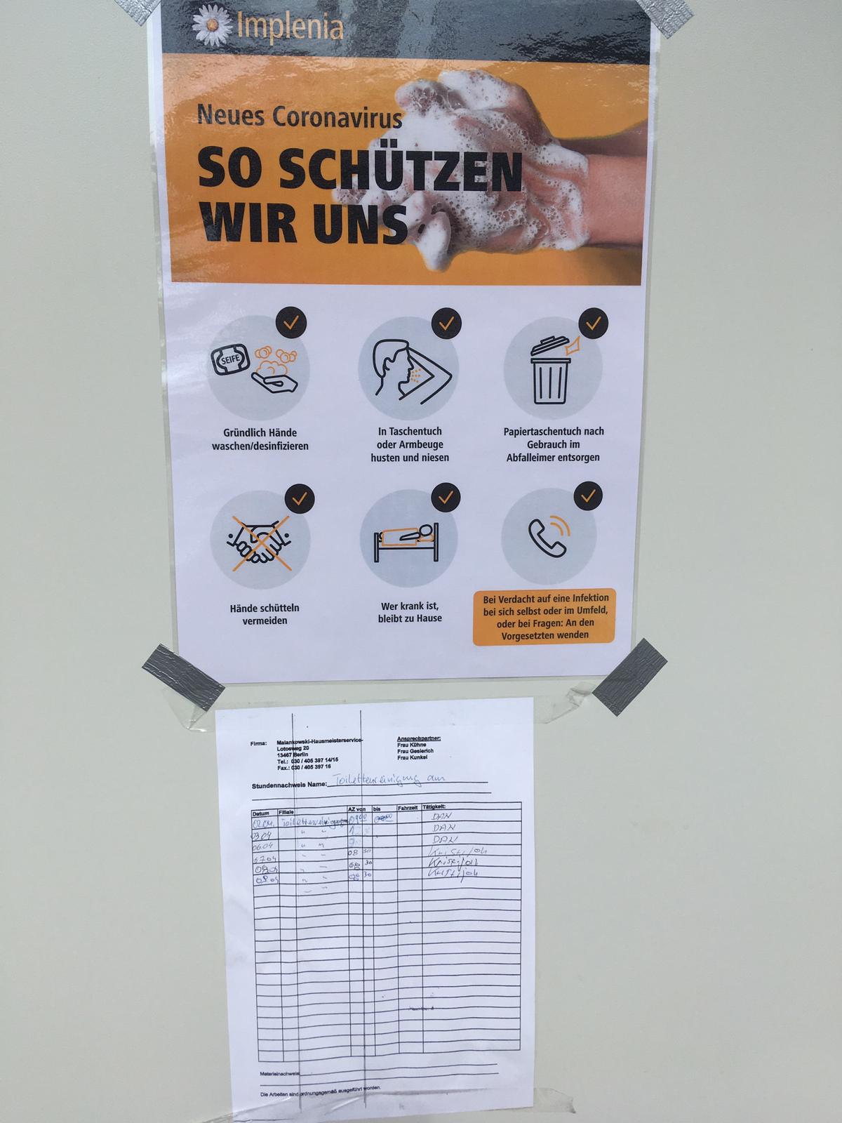 Informazione e igiene: oltre ai poster informativi affissi ovunque, abbiamo anche aumentato gli intervalli di pulizia dei servizi igienici.