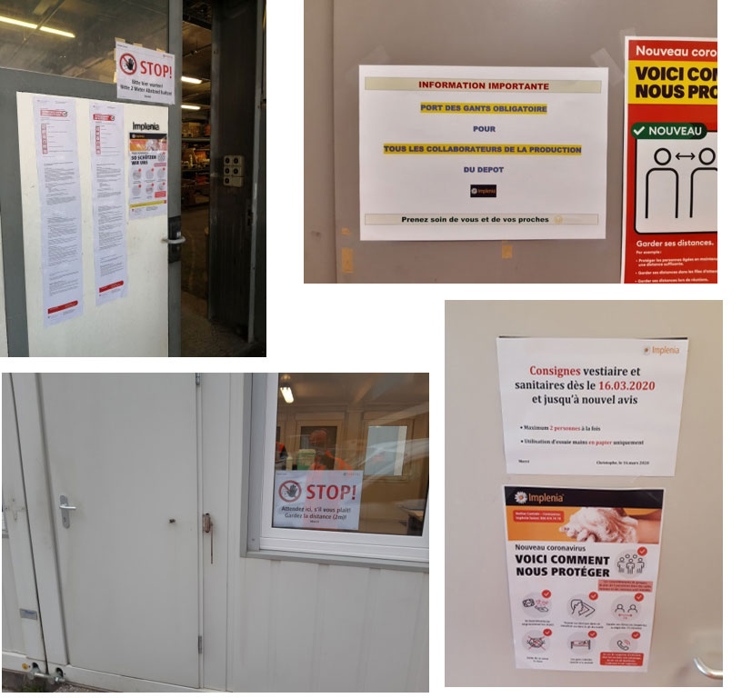 Poster informativi con misure di protezione sono appesi ovunque: agli ingressi della disposizione, dell'ufficio, della rivista e naturalmente ai servizi igienici.